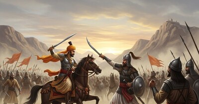 गुप्त काल में हूणों का आक्रमण और भारत का संघर्षपूर्ण इतिहास. (AI जेनरेटेड)