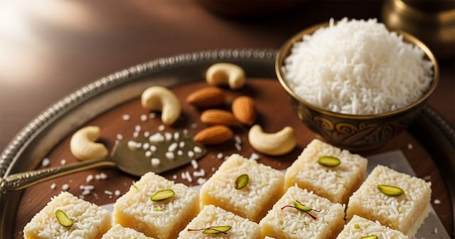 Sukhe Nariyal Barfi Recipe। सूखे नारियल की बर्फी कैसे बनाएं - News18 हिंदी