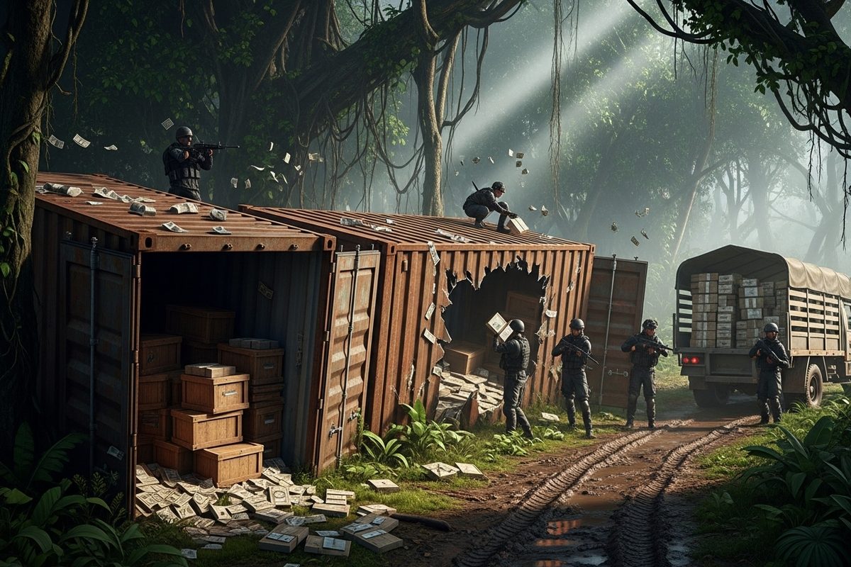 कर्नाटक-महाराष्ट्र बॉर्डर पर महालूट जंगल से आ रहा था ट्रक अंदर भरा था कैश चोरों ने उड़ा लिए 1000 करोड़!