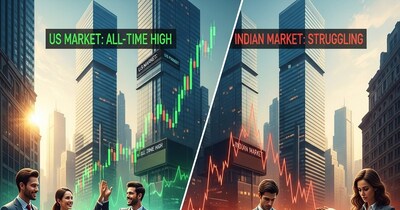 अमेरिकी शेयर बाजार रिकॉर्ड पर, भारत क्यों पिछड़ रहा? जानें असली वजह.
