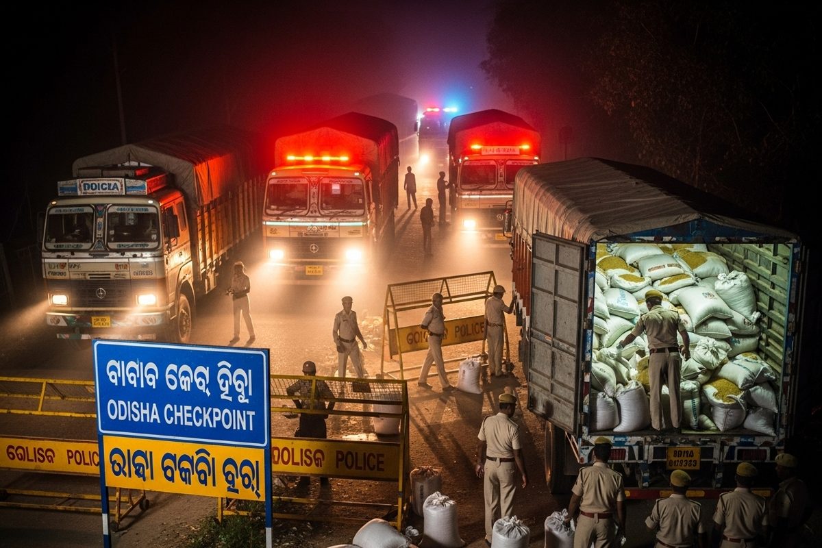 बंगाल से ओडिशा बॉर्डर पर धर्राटे मराते हुई घुसी ट्रक तभी पुलिस की पड़ी नजर 1800 बोरियां तुरंत जब्त