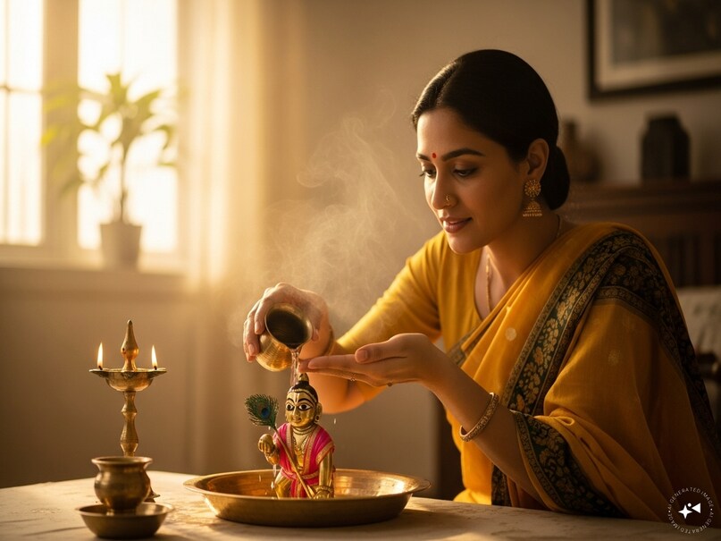 Laddu Gopal bathing rituals