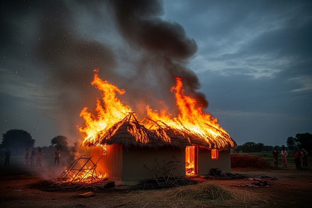झोपड़ी में लिव इन पार्टनर के साथ सो रहा था 53 साल का शख्स आग से दोनों की मौत