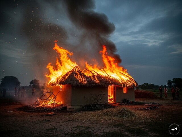 झोपड़ी में लिव इन पार्टनर के साथ सो रहा था 53 साल का शख्स, आग से दोनों की मौत