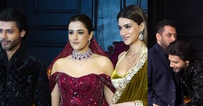 नुपुर सेनन-स्टेबिन बेन के रिसेप्शन में इंडस्ट्री के कई सितारों ने शिरकत की. 