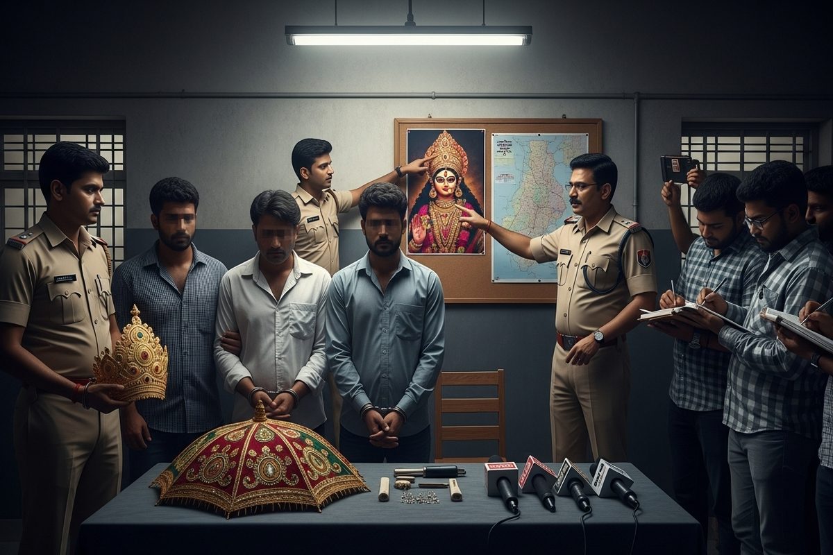 थावे दुर्गा मंदिर से चोरी करोड़ों का आभूषण मिला, शरीफ समेत 7 आरोपी गिरफ्तार, सोने की छतरी-मुकुट-हार यहां था छिपाया