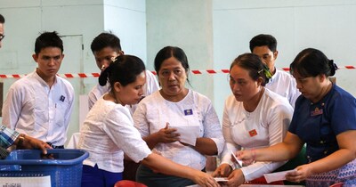 म्यांमार के चुनाव में सेना की बढ़त. (Reuters)