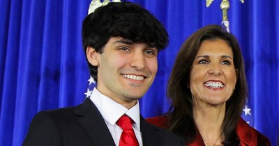 निक्की हेली और उनका बेटा नलिन.