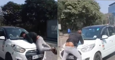 पुणे में महिला ड्राइवर ने कैब ड्राइवर को बोनट पर लटकाकर 2 किलोमीटर तक कार दौड़ाई. (फोटो X)