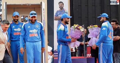 Rohit-Kohli's Unique Vadodara Honor: RO-KO Can't Stop Laughing at Hilarious Ceremony