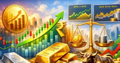 30 साल का रिटर्न टेस्ट: शेयर बाजार आगे, सोना स्थिर और चांदी जोखिमभरी, आंकड़े बताते हैं निवेश की सही दिशा. (Image:AI)