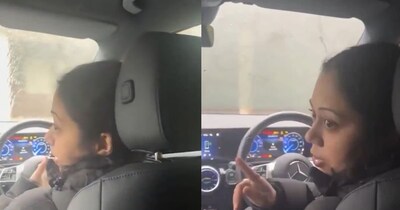 महिला टैक्सी ड्राइवर ने सवारी को नीचे ही नहीं उतरने दिया. (फोटो: X/@venom1s)