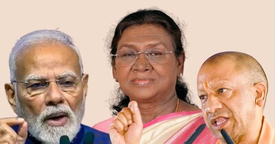 यूपी दिवस की बधाई देते राष्ट्रपति, पीएम मोदी और सीएम योगी. 