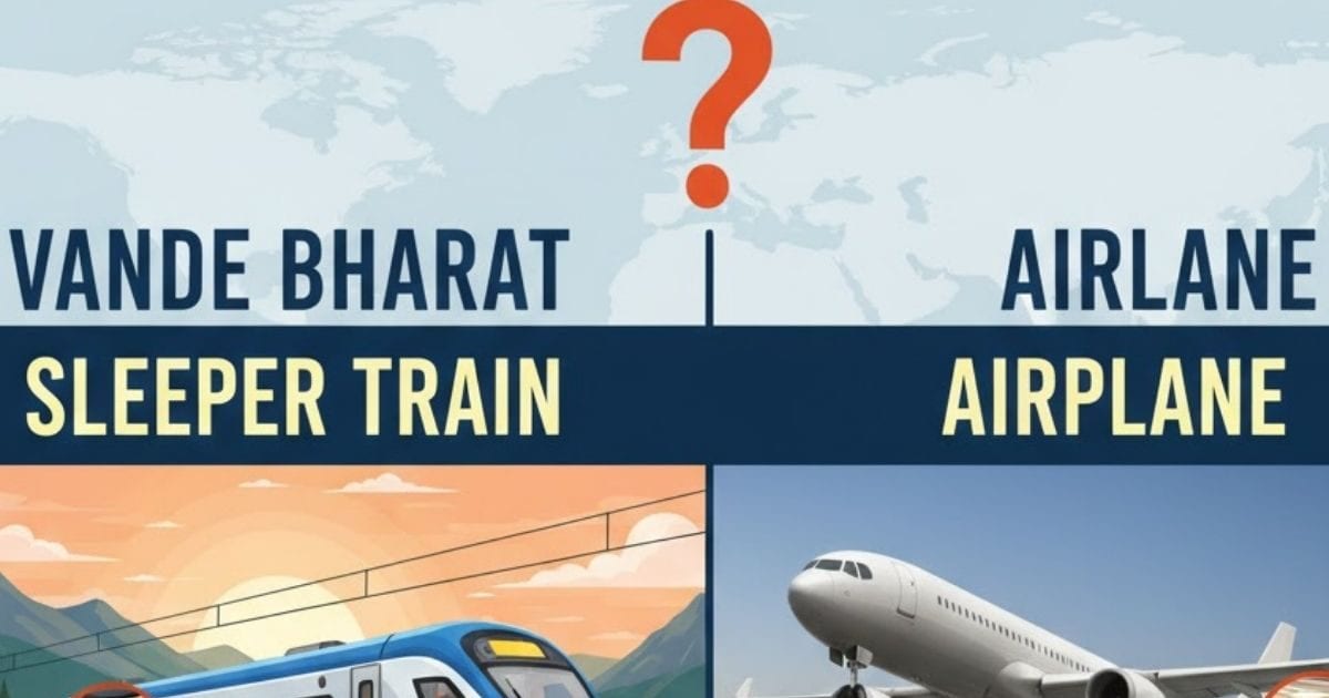 1000 किलोमीटर जाने के लिए वंदे भारत स्‍लीपर ट्रेन अच्‍छी है या फ्लाइट, पैसे की बचत और दोगुना आराम , खुद करें फैसला