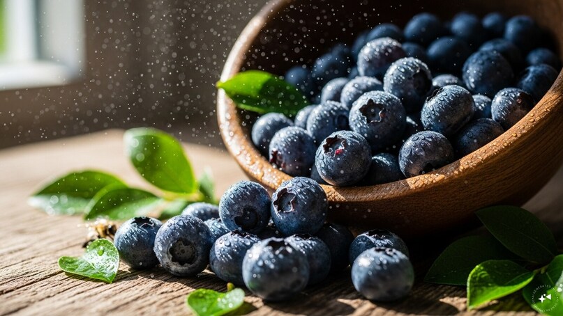   Blueberries: Rich in antioxidants and vitamins, blueberries combat free radicals, reduce inflammation, and support brain health. Regular consumption may improve memory, protect against age-related diseases, and promote overall cellular longevity.