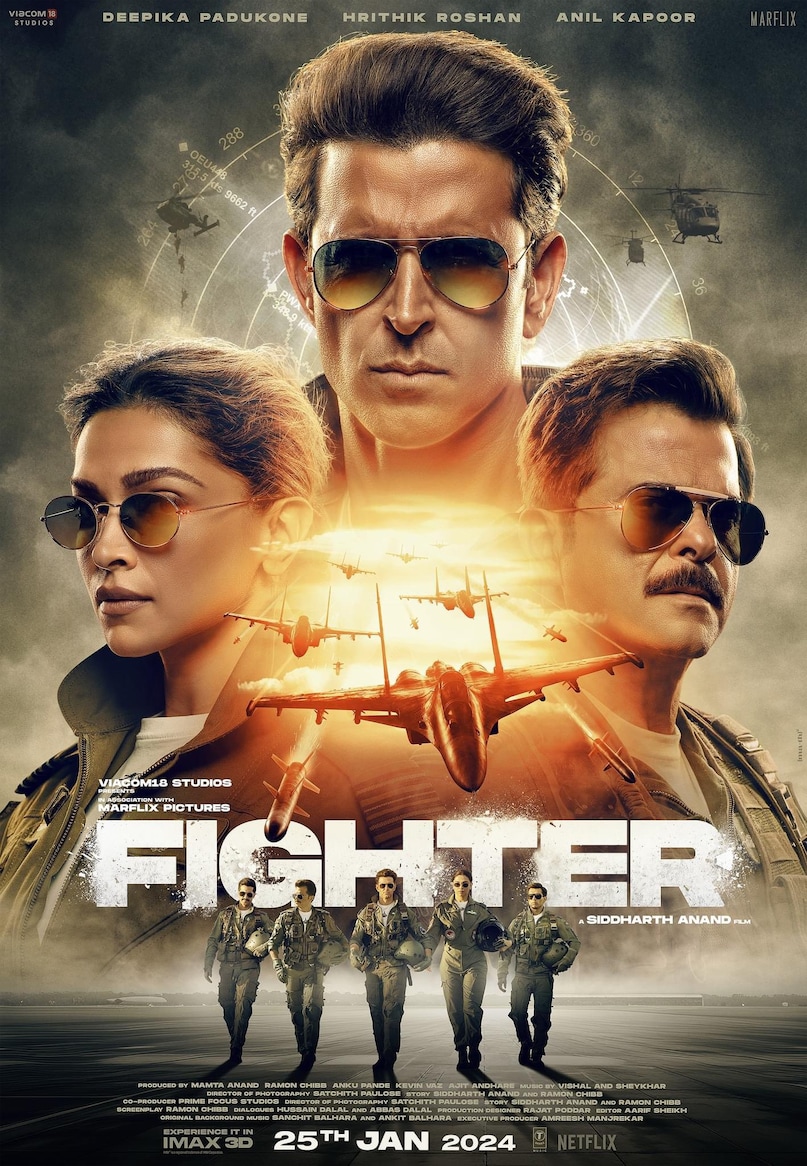 Fighter (5.9 Million): Hrithik Roshan and Deepika Padukone star in this aerial action spectacle, delivering high-flying thrills and patriotic fervor to a global audience. Fighter (5.9 Million): Hrithik Roshan and Deepika Padukone star in this aerial action spectacle, delivering high-flying thrills and patriotic fervor to a global audience.