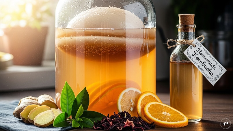 কম্বুচা: এই উজ্জ্বল গাঁজনযুক্ত চা বি ভিটামিন এবং জৈব অ্যাসিড দিয়ে প্যাক করা হয়। এটিতে অ্যান্টিমাইক্রোবিয়াল বৈশিষ্ট্য রয়েছে যা কার্বনেটেড সোডাগুলির একটি সতেজ, কম চিনির বিকল্প প্রদান করার সময় ক্ষতিকারক ব্যাকটেরিয়ার বিরুদ্ধে লড়াই করতে সহায়তা করে।