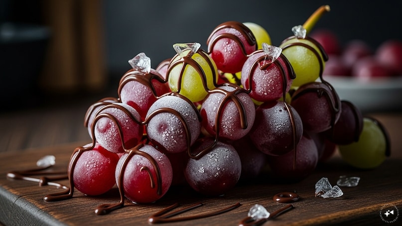 Frozen Grapes With Dark Chocolate Drizzle: Freeze grapes and drizzle lightly with melted dark chocolate. The frozen grapes offer a satisfying bite, while the chocolate adds richness without excess sugar. This simple yet elegant dessert is both playful and healthy, ideal for Valentine’s Day indulgence.