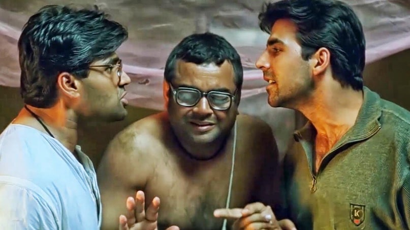 Hera Pheri (2000): On the comedic side, Baburao Ganpatrao Apte’s frequent slaps to Raju are legendary. Usually accompanied by the line "Style hai, Babu Bhaiya!", these slaps added to the chaotic chemistry of the trio. It proved that in Bollywood, a slap could be as much a tool for timing as for tragedy. Hera Pheri (2000): On the comedic side, Baburao Ganpatrao Apte’s frequent slaps to Raju are legendary. Usually accompanied by the line "Style hai, Babu Bhaiya!", these slaps added to the chaotic chemistry of the trio. It proved that in Bollywood, a slap could be as much a tool for timing as for tragedy.