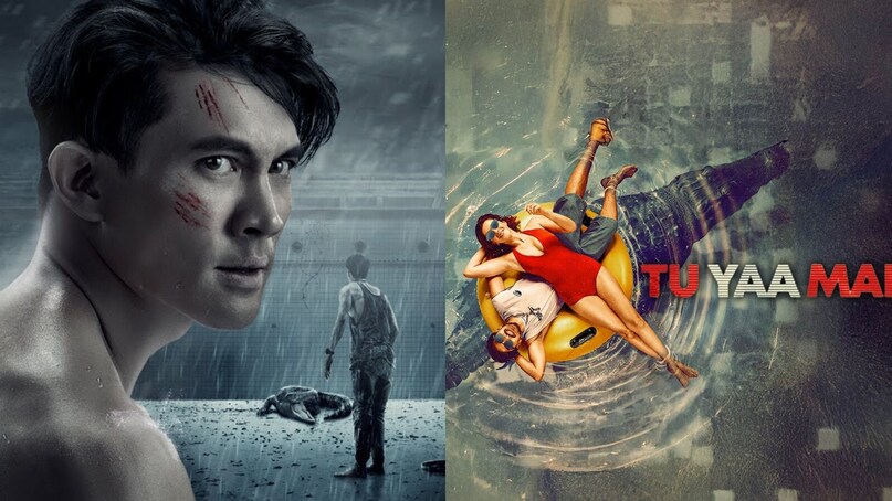 While the Thai film is set at a quiet filming location, the Hindi film utilizes a monsoon-drenched, abandoned hotel to create a claustrophobic atmosphere.