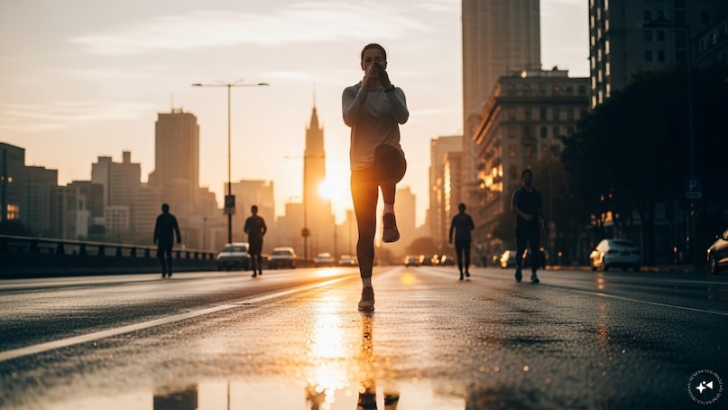   উচ্চ হাঁটু: উচ্চ হাঁটু একটি সাধারণ কার্ডিও মুভ যা আপনার পা, গ্লুটস এবং কোরকে শক্তিশালী করে। একটি দ্রুত, বিকল্প গতিতে প্রতিটি হাঁটু নিতম্বের স্তরে তুলুন। এমনকি এক মিনিট সঞ্চালন বাড়ায়, সমন্বয় উন্নত করে এবং আপনার দিন শুরু করার জন্য দ্রুত শক্তি বৃদ্ধি করে।