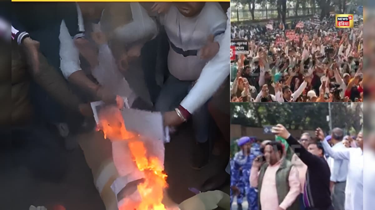 राहुल गांधी माफी मांगो! AI समिट विवाद पर BJP का कांग्रेस कार्यालय के बाहर हंगामा !