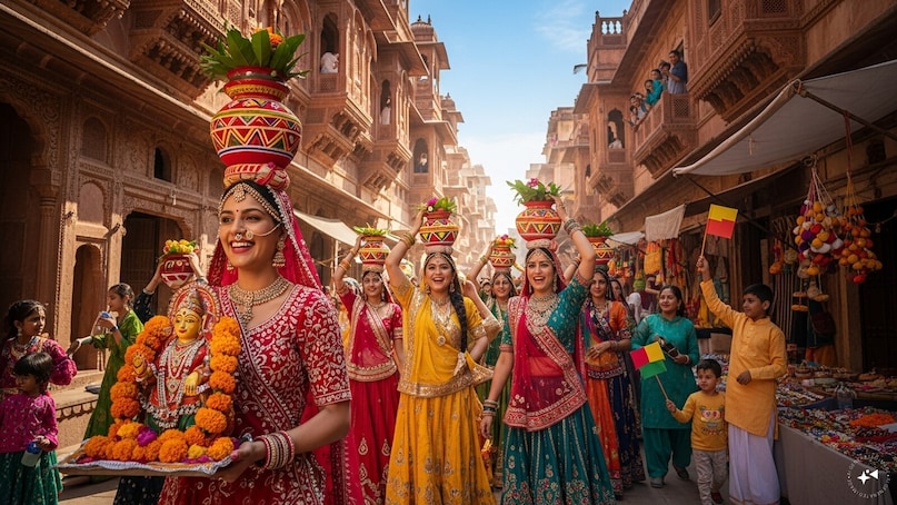 Gangaur (Around March 21): Gangaur and Gauri Puja are typically observed around March 21, 2026, particularly in Rajasthan and neighboring regions. During the festival, women worship Goddess Gauri, praying for marital bliss, prosperity, and the well-being of their families. The celebrations are marked by vibrant processions, traditional rituals, and a display of local culture and festivities.