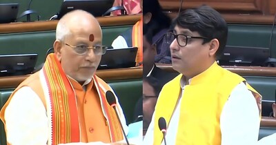 राहुल कुमार के सवाल का जवाब देते हुए विजय सिन्हा. - Algorithmically enhanced image