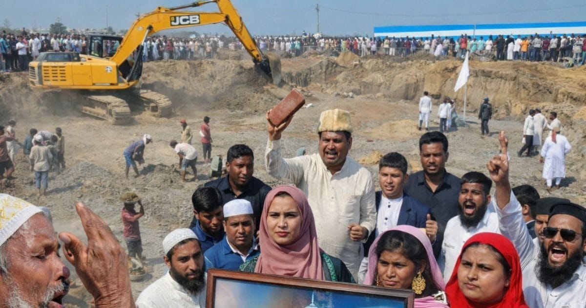 ₹55 करोड़ में बनने वाली 'बाबरी मस्जिद' के लिए सिर पर ढोई गईं ईंटें, बंगाल में चुनाव से पहले 'मजहबी कार्ड'