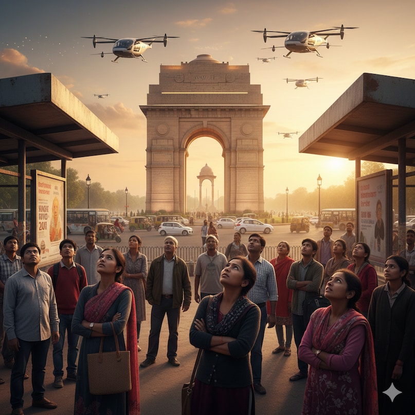 भारतीय उद्योग परिसंघ (CII) की नई रिपोर्ट में दिल्ली-एनसीआर में एयर टैक्सी सेवा शुरू करने का प्रस्ताव रखा गया है. इस योजना के तहत गुरुग्राम, कनॉट प्लेस (सीपी) और जेवर अंतरराष्ट्रीय हवाईअड्डे को हवाई मार्ग से जोड़ा जा सकता है. रिपोर्ट के मुताबिक यह सेवा छोटी इलेक्ट्रिक उड़ने वाली गाड़ियों (eVTOL) के जरिए चलेगी, जो हेलिकॉप्टर की तरह सीधी ऊपर-नीचे उड़ान भर सकती हैं. 