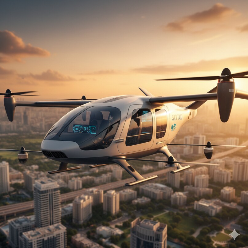 एयर टैक्सी क्या हैं और कैसी दिखती हैं- ये छोटे इलेक्ट्रिक हवाई जहाज हैं, जिन्हें eVTOL कहते हैं. ये हेलीकॉप्टर की तरह सीधे ऊपर उठते और नीचे उतरते हैं, लेकिन बिजली से चलते हैं. कोई धुआं नहीं होता, ऐसे में पर्यावरण के लिए बहुत अच्छे हैं. इनके साइज 0 “LARGE” 1 “LARGE” 4 “LARGE हो सकते हैं. 