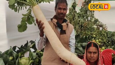 4 किलो के मूली के साथ किसान