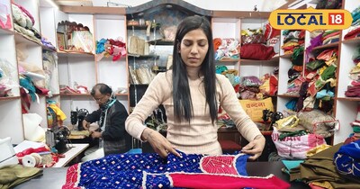 बुटीक पर काम करती युवती 