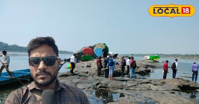 नर्मदा नदी के बीचों बीच बना खूबसूरत टापू