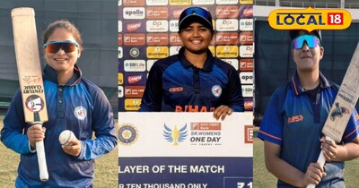 अपूर्वा कुमारी, वैदेही यादव और प्रगति सिंह(दाएं)