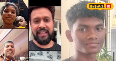 केरल में मिलने के बाद परिजन से बात करते हुए राजा की तस्वीर