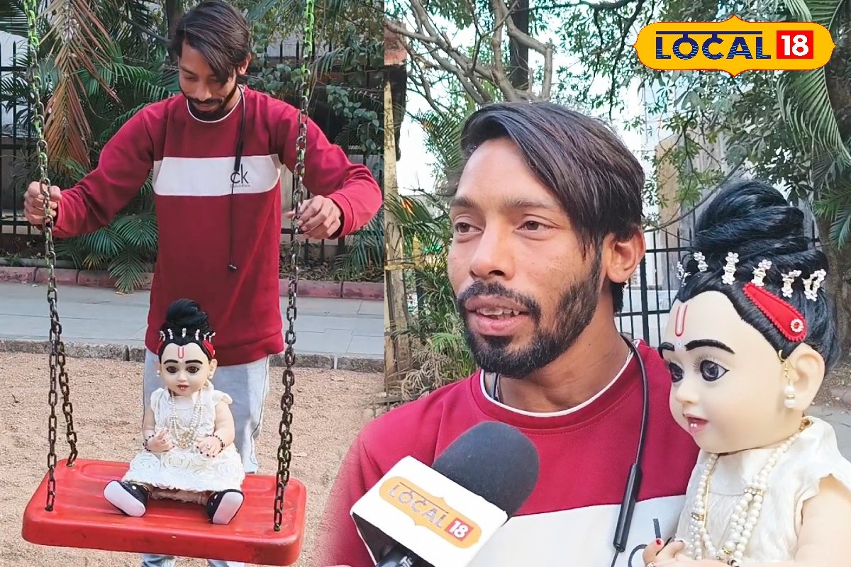 चलता-फिरता मंदिर बना ऑटो, गोद में राधा रानी को बैठाकर सवारी ढोते हैं बिलासपुर के आकाश