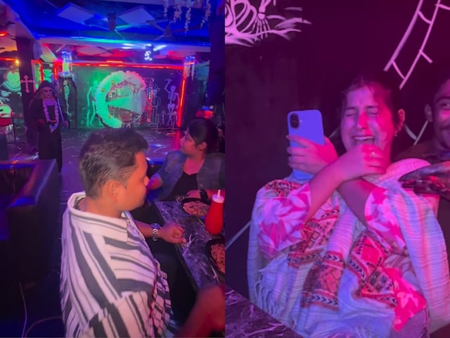 A skeleton horror restaurant opened here, people were seen eating in fear under the ghostly shadow!