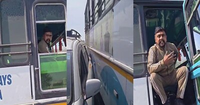 हरियाणा के करनाल में रोडवेज बस के ड्राइवर ने एक टैक्सी ड्राइवर को गालियां दीं. 