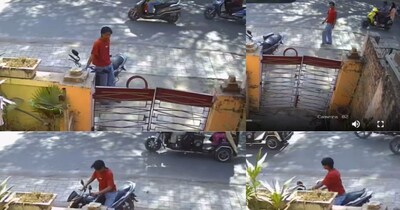 गयाजी में पलक झपकते फुर्र हुआ चोर, CCTV में कैद हुई बाइक चोरी की घटना.