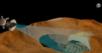 निक्स मॉन्स इलाके में जमीन के नीचे एक गुफा दिखी है, जिसके लावा ट्यूब होने का अंदाजा लगाया जा रहा है. (Image Credit : RSLab, यूनिवर्सिटी ऑफ ट्रेंटो)