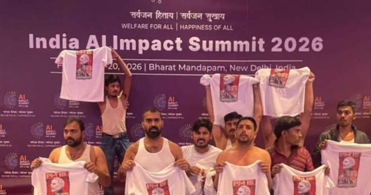 Congress Protest in AI Summit LIVE: शर्ट उतारी, AI समिट में यूथ कांग्रेस का प्रदर्शन, 4 को पुलिस ने किया गिरफ्तार