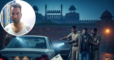 दिल्ली के लाल किले के पीछे कश्मीर नंबर की कार से पुलवामा निवासी मुदस्सिर गिरफ्तार. (फोटो AI/NW18)