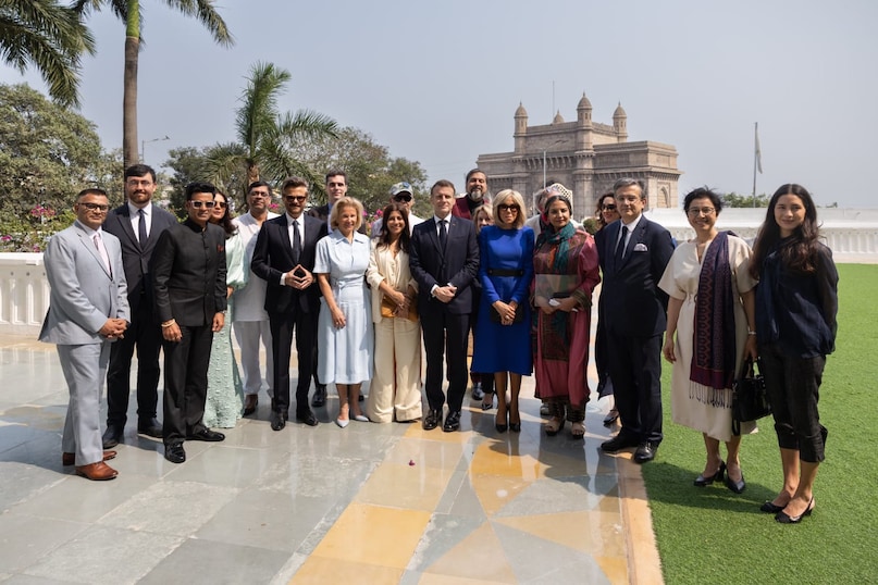 emmanuel macron, france president emmanuel macron india trip, emmanuel macron met bollywood celebs, anil kapoor, manoj bajpayee, zoya akhtar