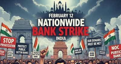 Bank Strike on Feb 12: Gujarat Faces Rs 15,000 Cr Transaction Hit, 25,000 Staff Out