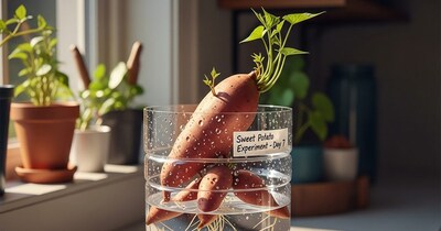 How to grow sweet potatoes in a water bottle