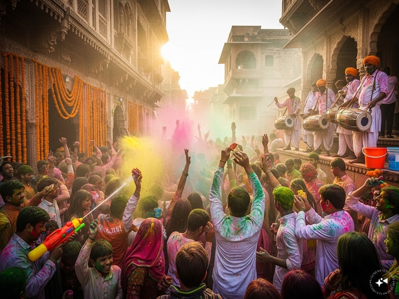 मथुरा: मथुरा भगवान कृष्ण की जन्मभूमि है. मथुरा की होली भारत की सबसे पारंपरिक और धार्मिक होली मानी जाती है. यहां होली का जश्न कई दिनों तक चलता है. अगर आप धार्मिक उत्साह के साथ असली ब्रज होली का अनुभव करना चाहते हैं, तो आपको यहां ज़रूर जाना चाहिए. मथुरा: मथुरा भगवान कृष्ण की जन्मभूमि है. मथुरा की होली भारत की सबसे पारंपरिक और धार्मिक होली मानी जाती है. यहां होली का जश्न कई दिनों तक चलता है. अगर आप धार्मिक उत्साह के साथ असली ब्रज होली का अनुभव करना चाहते हैं, तो आपको यहां ज़रूर जाना चाहिए.