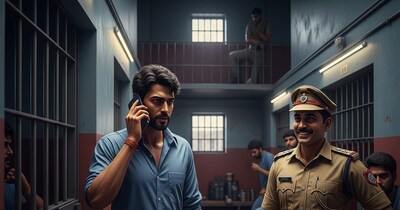 मोबाइल उपलब्‍ध कराने वाले  वार्डन को गिरफ्तार किया गया.