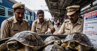 भोपाल स्टेशन पर जब्त किए गए कछुए