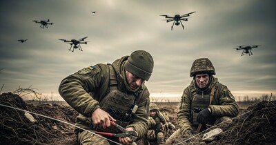 यूक्रेन के सैनिक कैंची से लड़ रहे जंग. (AI Generated) 